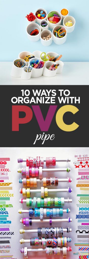 PVC Pipe, PVC pope projects, home organization, easy organization, DIY organization hacks, popular pin, storage, craft room storage ideas.