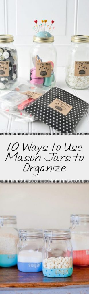 Organizing, mason jar organization, DIY organization projects, DIY mason jar projects, popular pin, organize, easy organization, home organization.