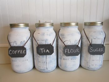 Mason jars, things to do with mason jars, mason jar organization, kitchen organization, kitchen organization hacks, popular pin, organization hacks, organization tips and tricks.