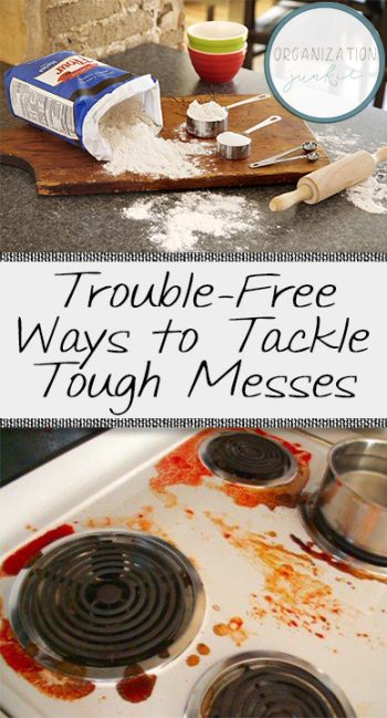 Trouble-Free Ways to Tackle Tough Messes. How to Clean Tough Messes, Tough Mess Cleaning Tips, Cleaning Tips, Cleaning Tips and Tricks, Cleaning, Cleaning 101, Cleaning Hacks, Clean Home, Home Cleaning Tips, Home Cleaning Tricks, Popular Pin