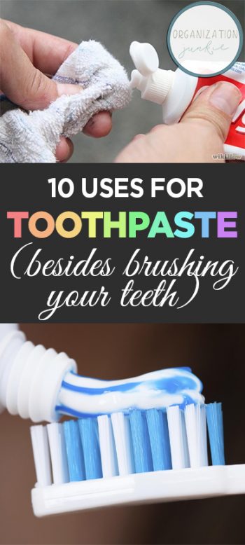 10 Uses for Toothpaste (Besides Brushing Your Teeth) Uses for Toothpaste, How to Use Toothpaste, Things to Do With Toothpaste, Cleaning, Cleaning Hacks, Home Cleaning Hacks and Tricks, Home Tips and Tricks, Popular Pin