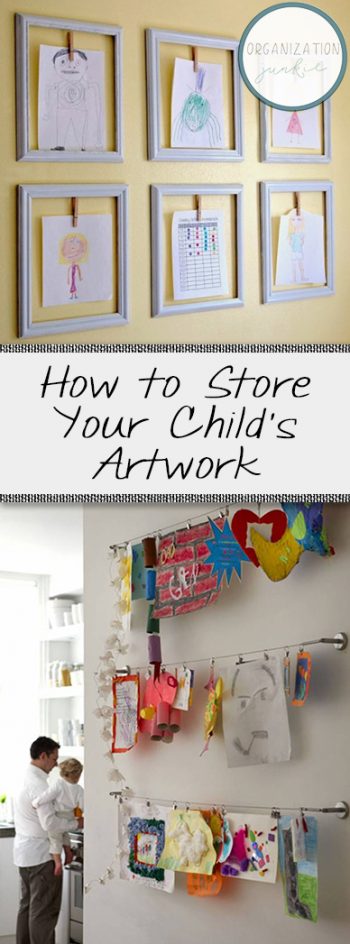 How to Store and Display Your Kids Artwork, Childrens Artwork Display, How to Organize Kids Artwork, Organize Your Home, Kid Stuff, Kids Storage, Popular Pin