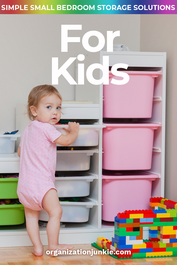 Do you feel like you are in a storage war with the small bedroom your kids live in? Do you always feel like nothing is in its place? I feel your pain so that is why I want to share these small bedroom storage solutions for kids. No more will you feel like you need to fight the space, but instead you work with it to make it functional. Let us take a little stress away from you with these storage/organization ideas. #smallbedroomstorageideas #storageideasforkidsrooms