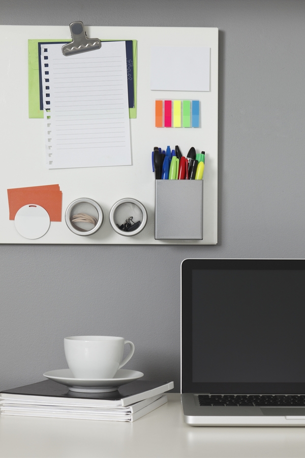 If you're looking for more ways to help organize your life, try organizing with magnets. In your office, you can keep all of your office supplies in one place. 