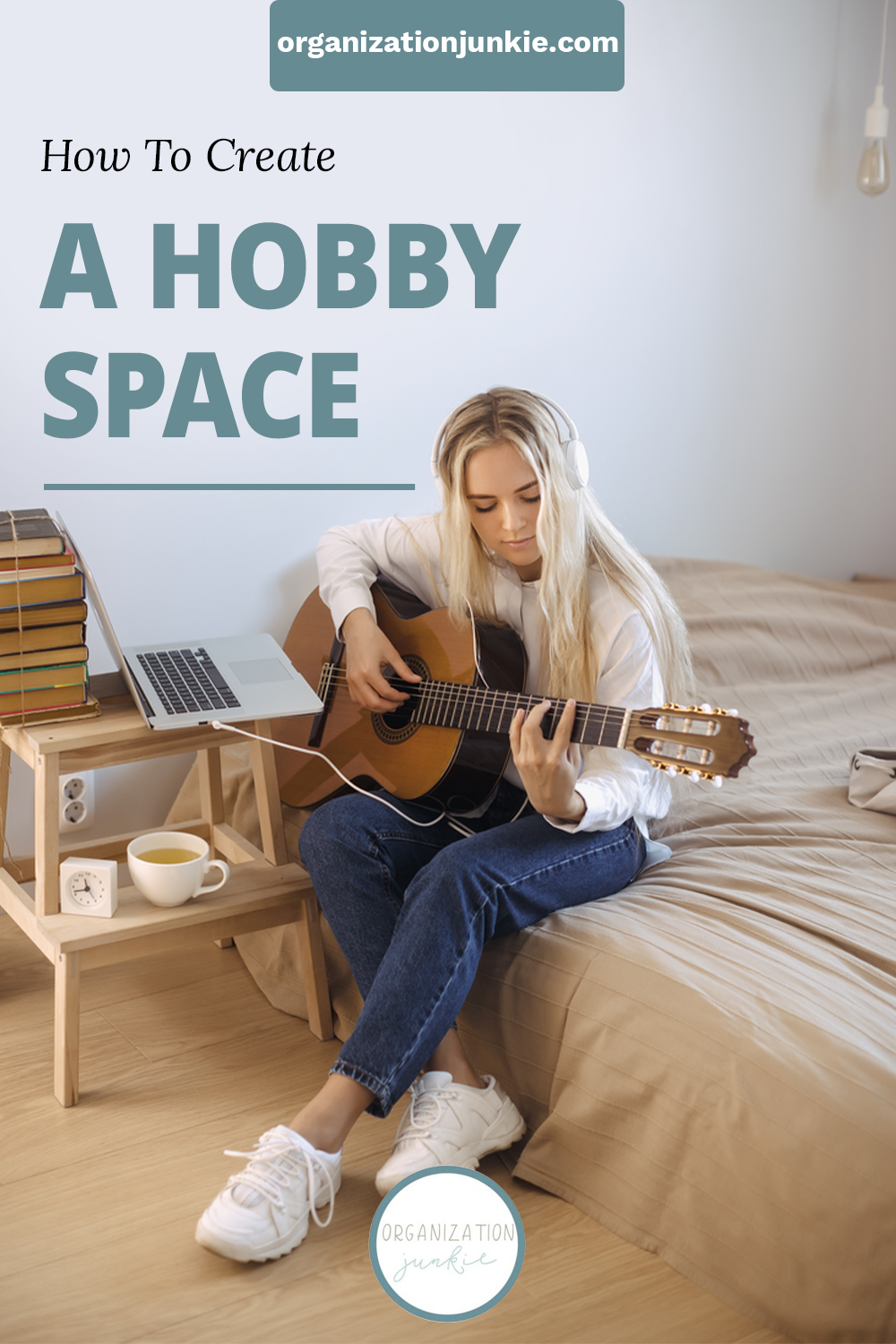 How to create a hobby space where you can create to your heart's content. It doesn't even have to be large--if you have an empty wall or corner, you're halfway there! #organizationjunkieblog #howtocreateahobbyspace