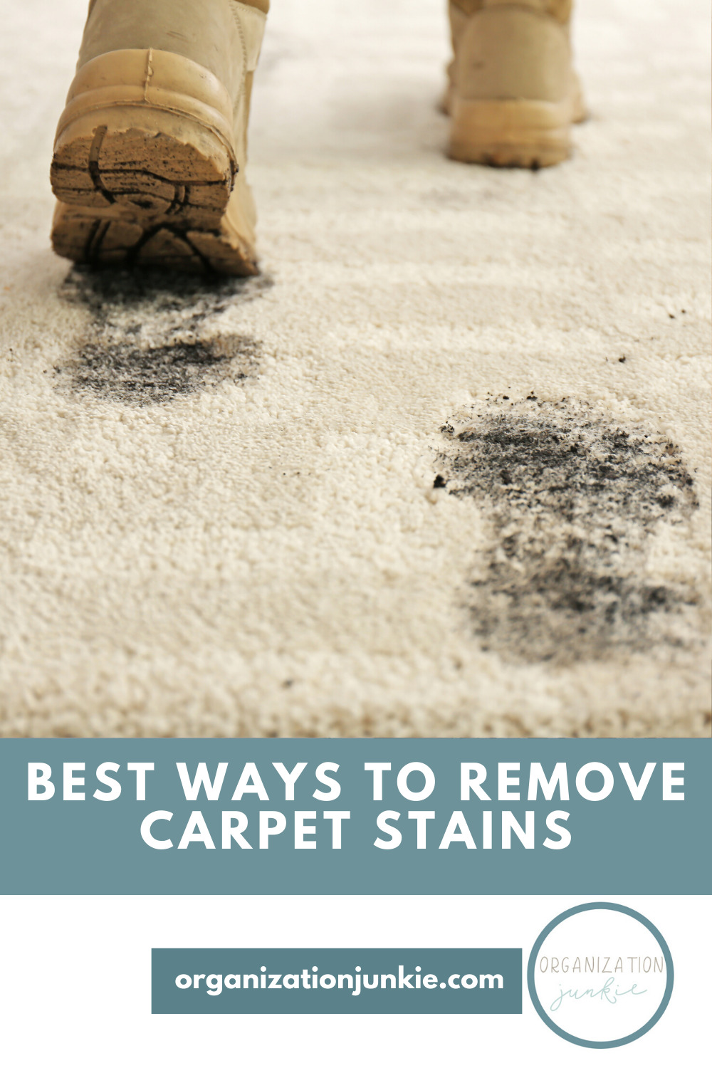 I love carpet when it is clean, but stained carpet is just GROSS! I get that some stains are harder to get out than others. But, with these to best ways to remove carpet stains, even your trickiest stains will be gone. Read on to learn how to do it. #diycarpetcleaning #removecarpetstains #howtoremovecarpetstains #organizationjunkieblog