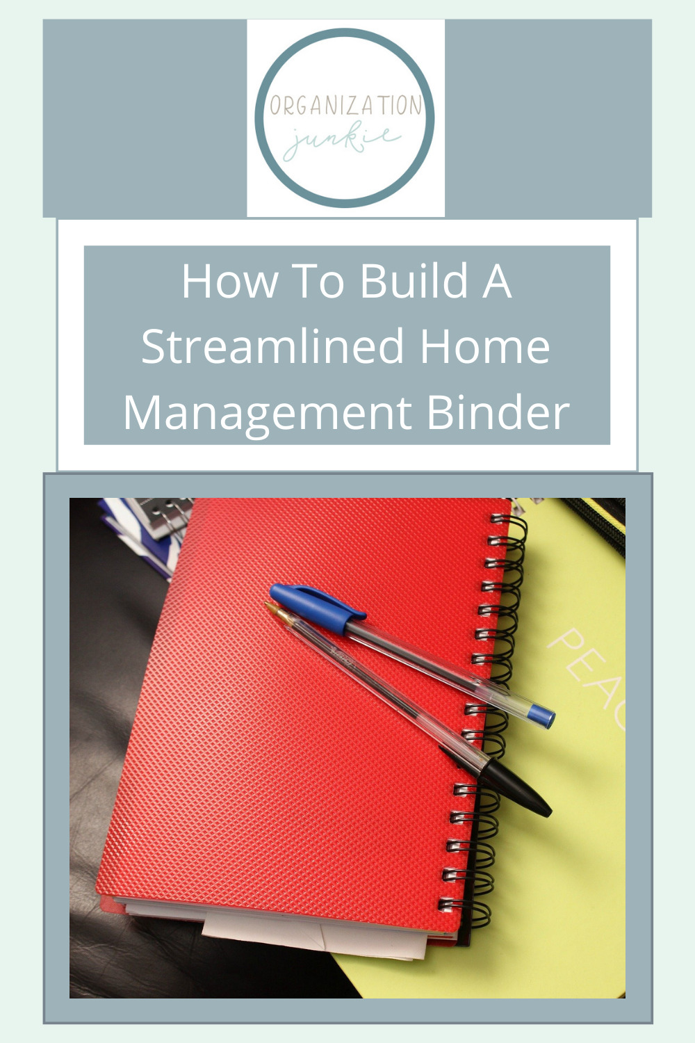 Organizationjunkie.com makes organizing your entire life easier than ever! Find creative ways to stay on top of day-to-day clutter. Make things easier by keeping a straightforward home management binder!