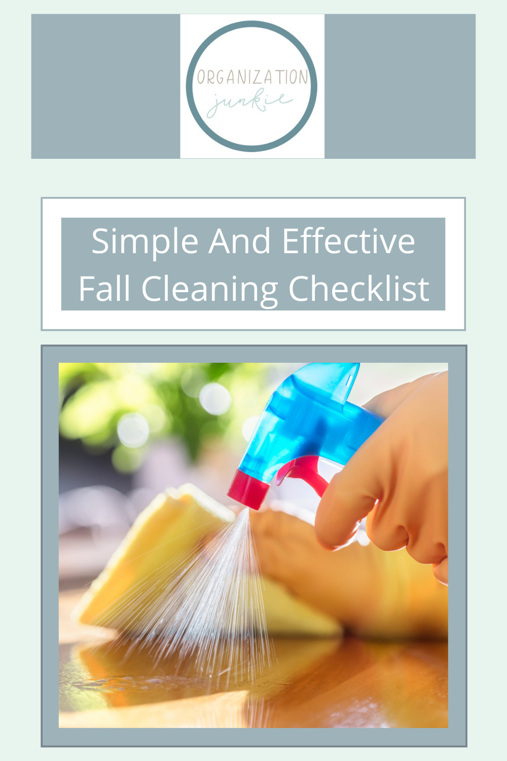 Organizationjunkie.com is stacked with creative ideas for keeping a clean and organized space. Find out how you can wipe out clutter in an instant. This checklist will make your fall cleaning an absolute breeze!