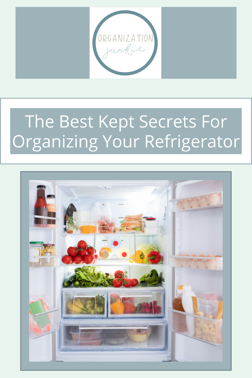 Organizationjunkie.com is stacked with creative ideas for keeping a clean and organized space. Find out how you can wipe out clutter in an instant. These clever ideas will have your fridge totally organized in no time!